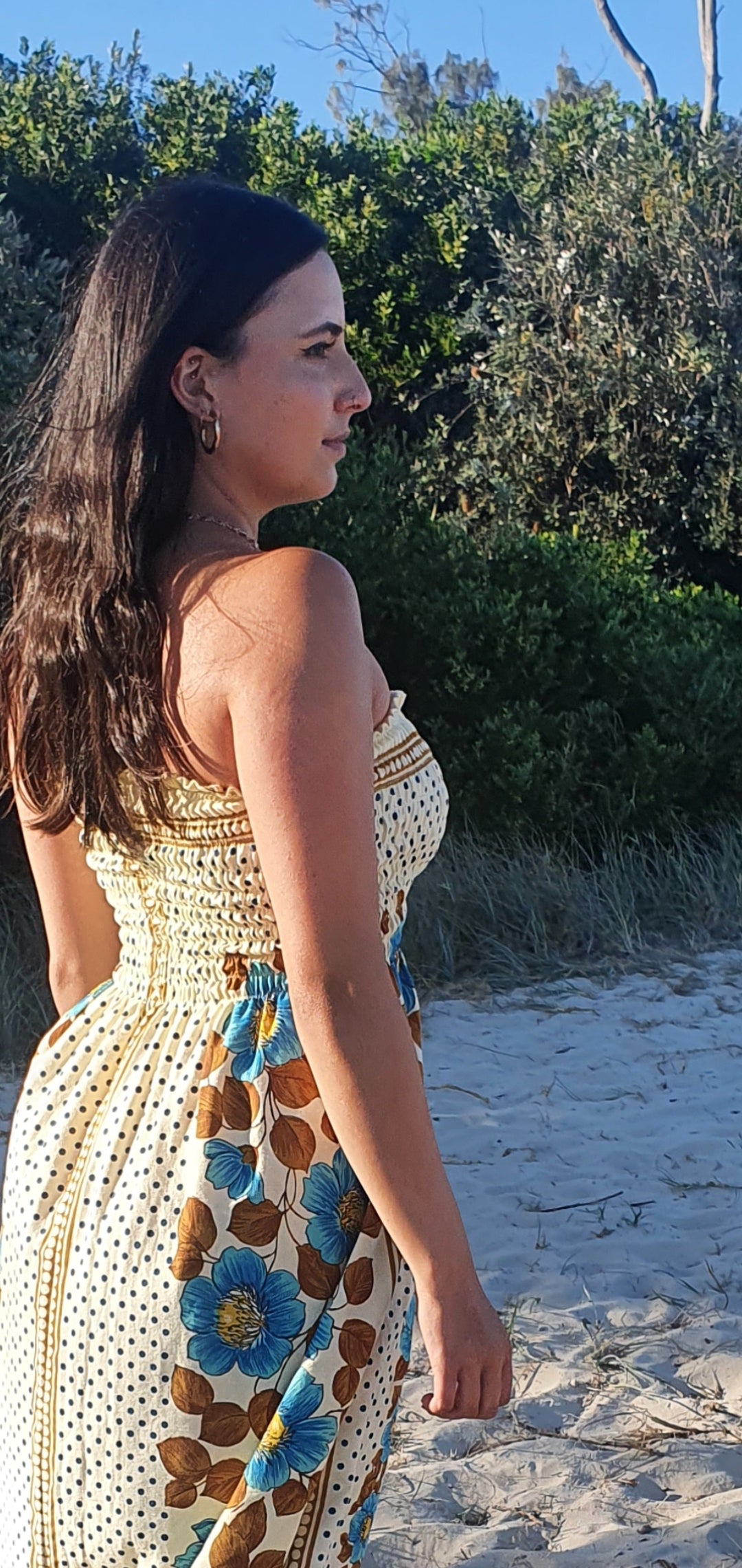 Blue Frida Linen Maxi