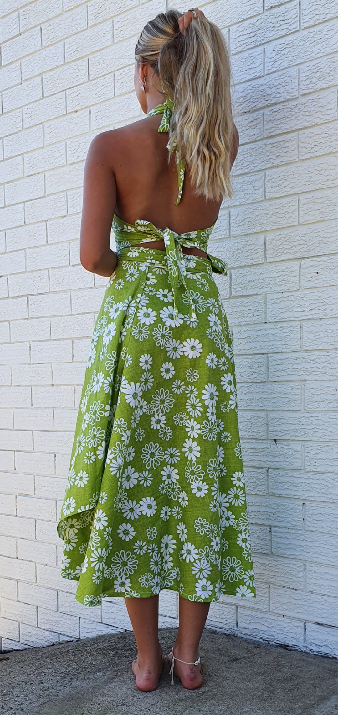 Daisy Green Wrap Skirt