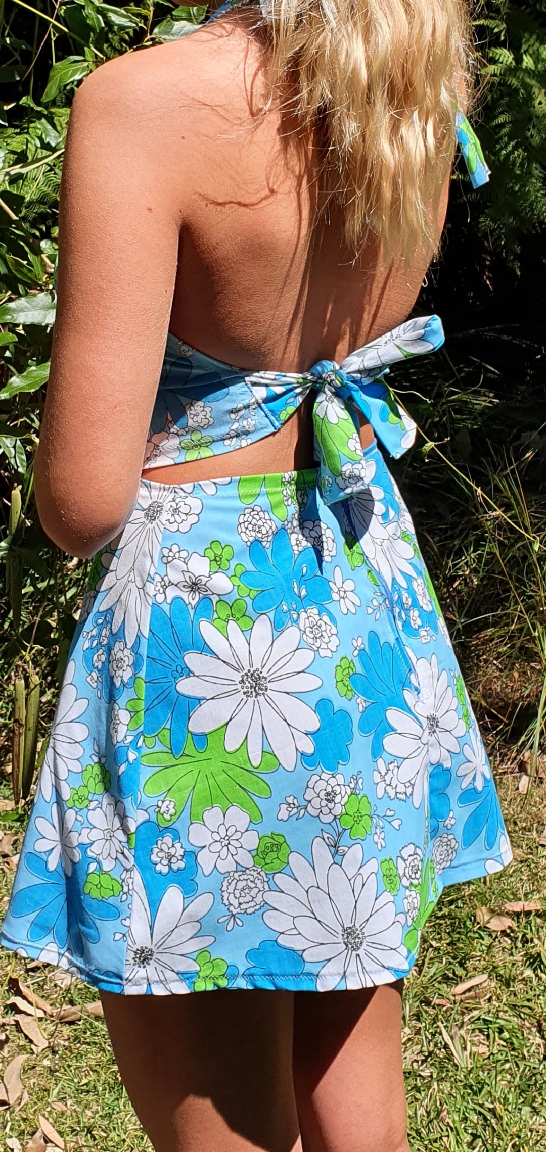 Twiggy Tie Top (Blue/Green )