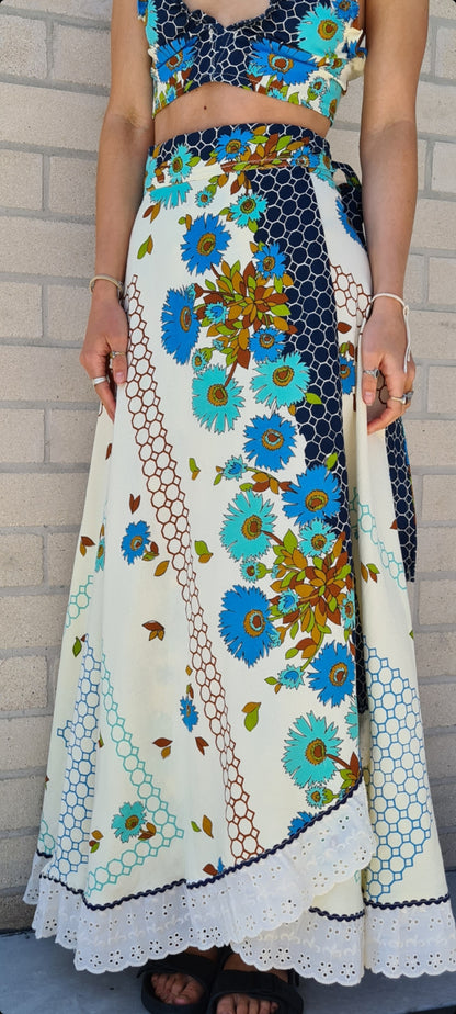 Linen Blue-Bell Maxi Wrap