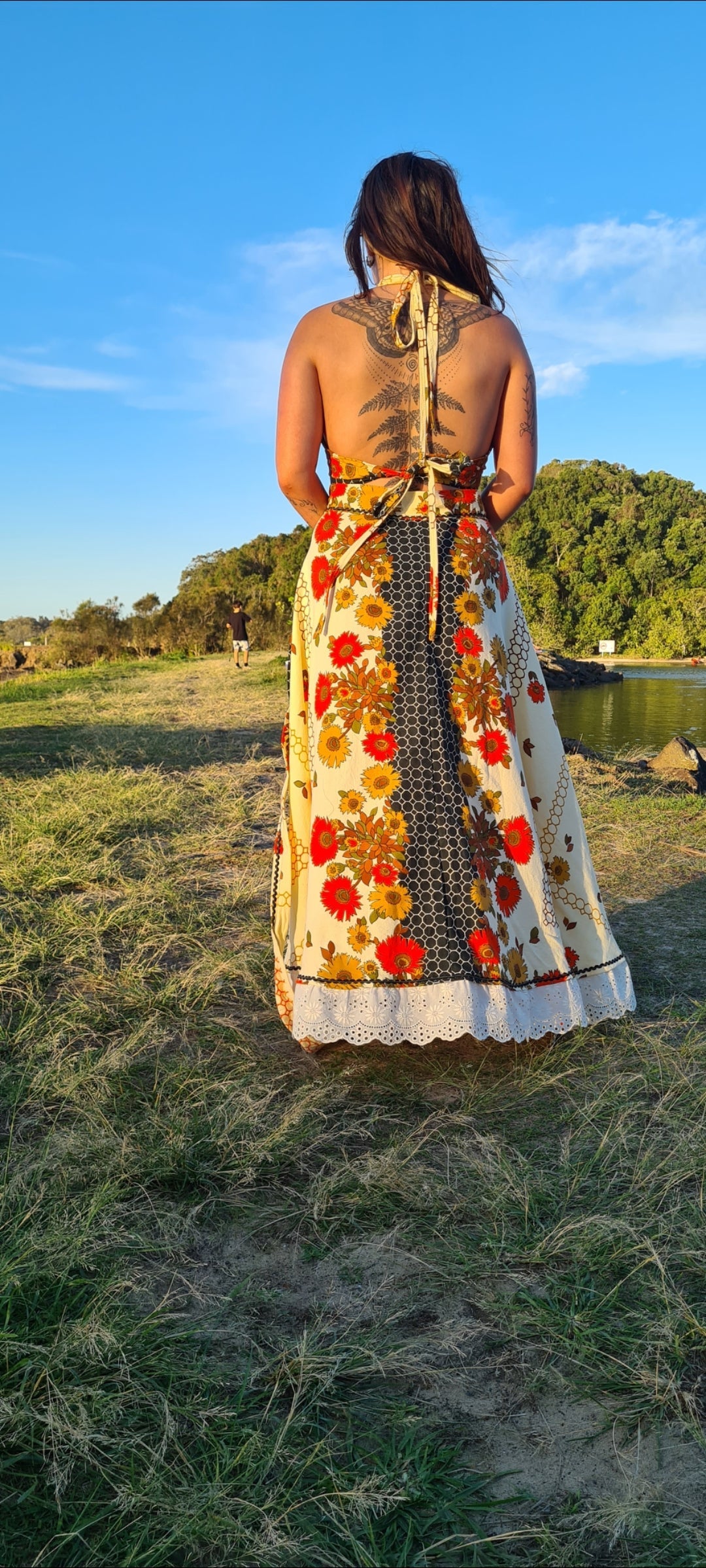 Linen Rosy Rust Maxi Wrap & Halter Set