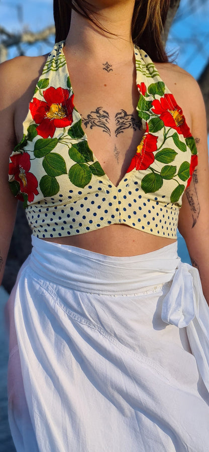 Red Frida Halter Top