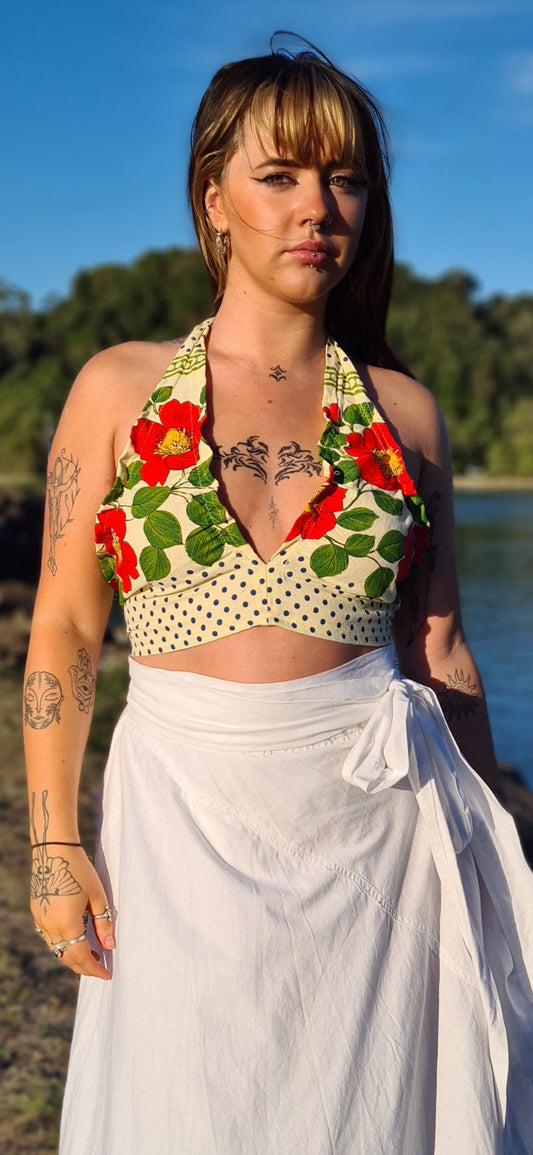 Red Frida Halter Top