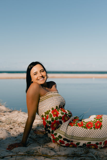 Frida Red Linen Maxi