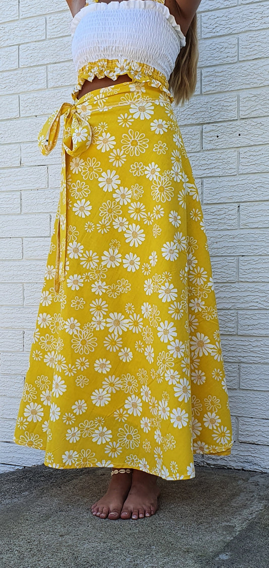 Daisy Yellow  Wrap Skirt