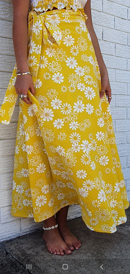 Daisy Yellow  Wrap Skirt