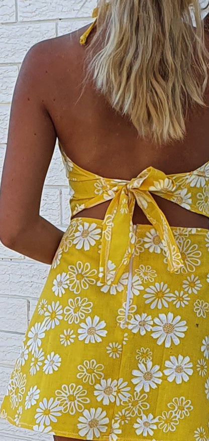 Twiggy  Tie Top (Yellow )