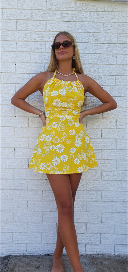 Twiggy  Tie Top (Yellow )