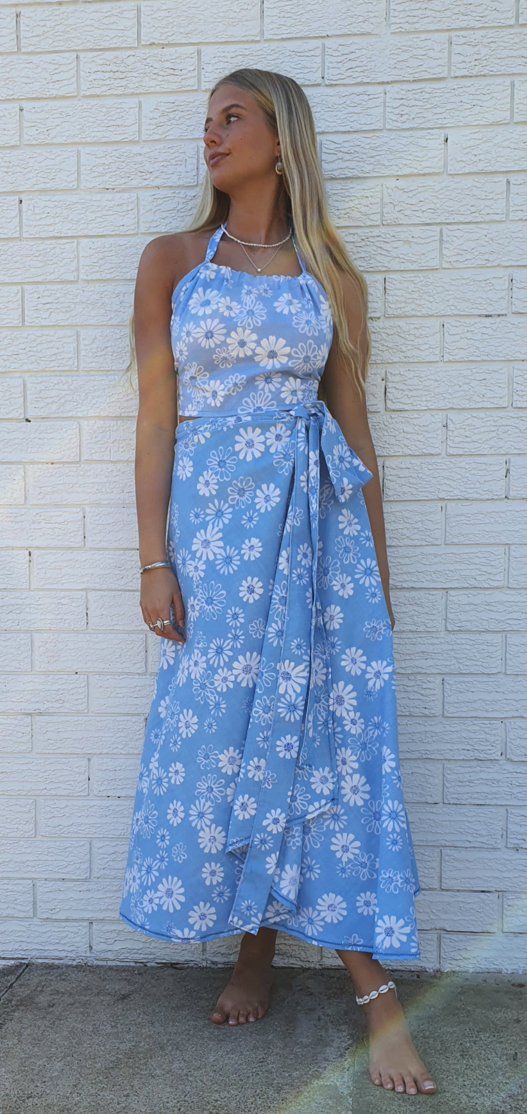 Daisy Blue Wrap Skirt