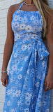 Daisy Blue Wrap Skirt
