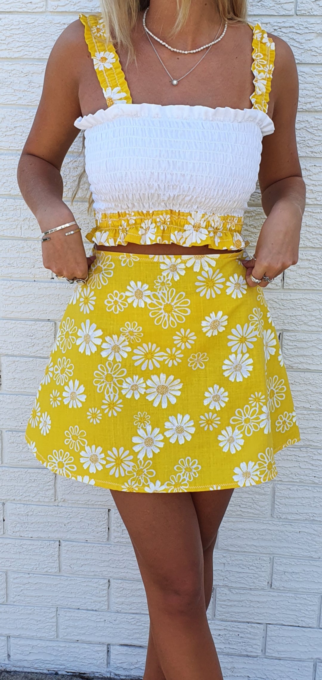 Yellow Daisy Mini Skirt