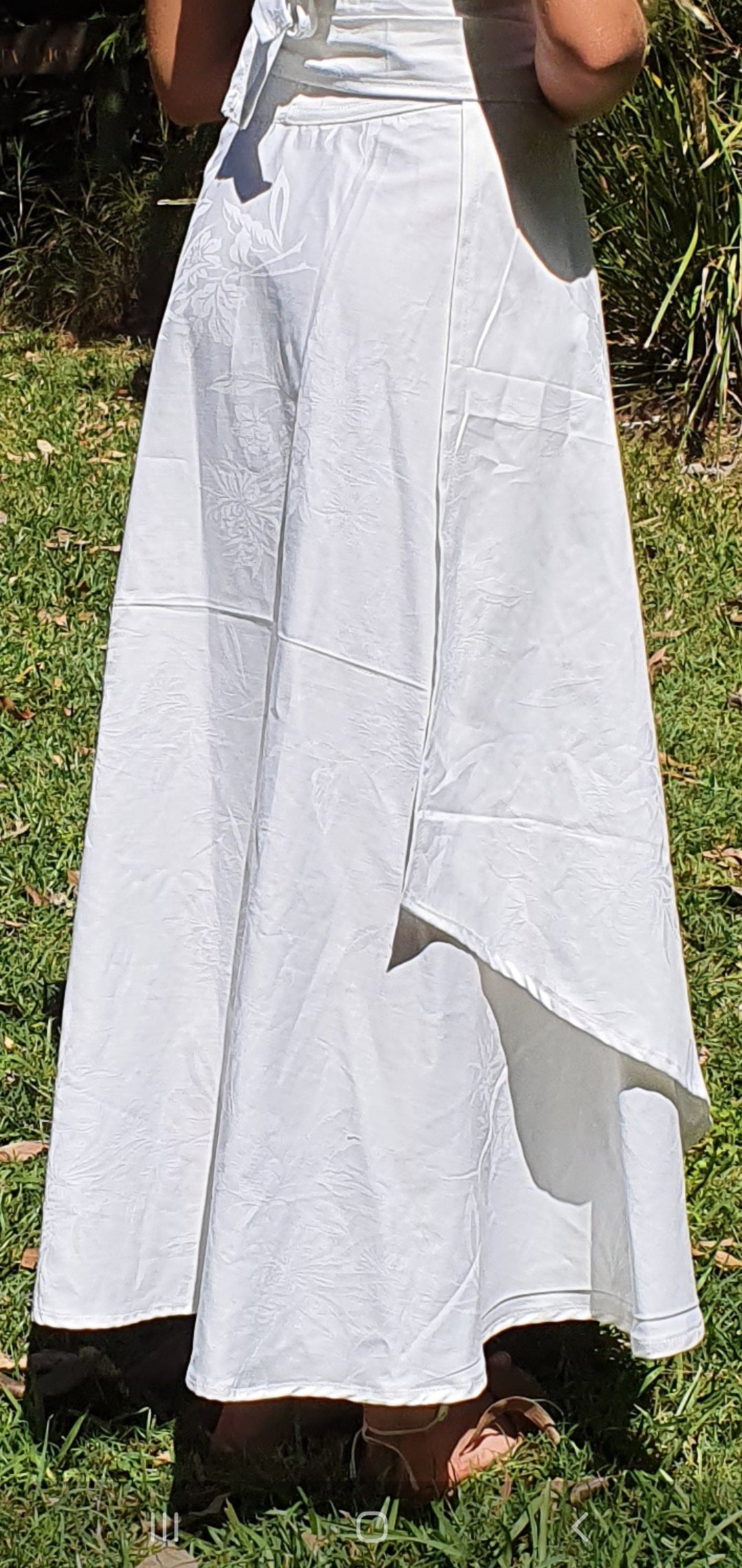 White Damask Wrap Skirt