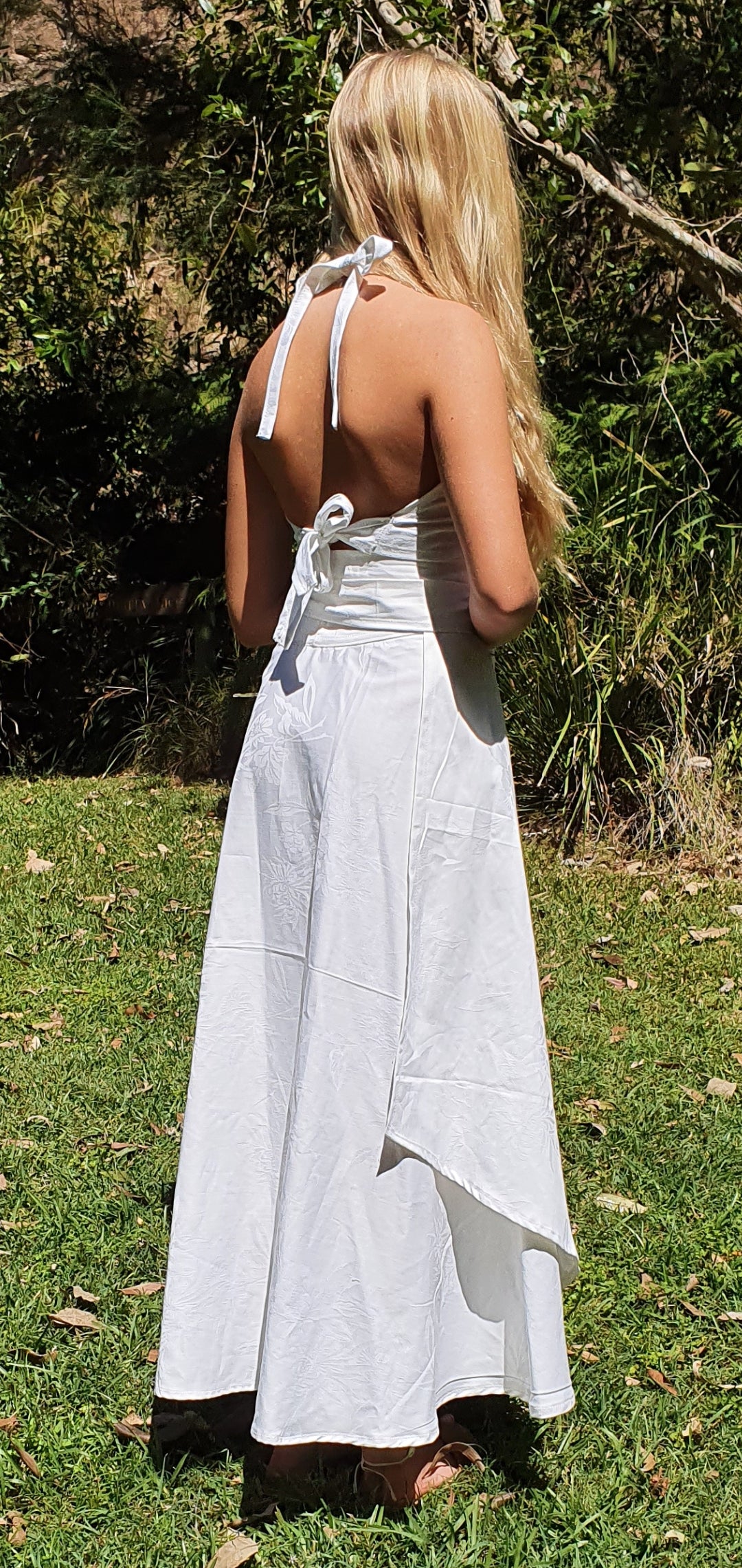 White Damask Wrap Skirt