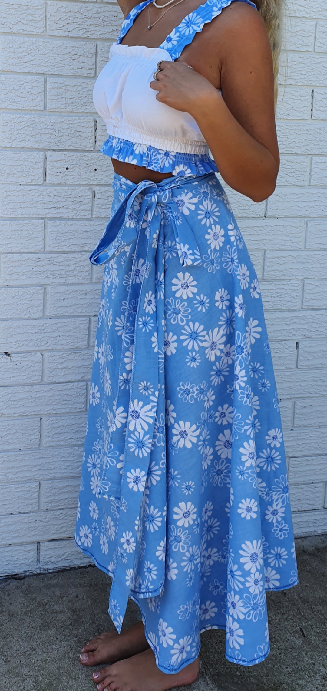 Daisy Blue Wrap Skirt