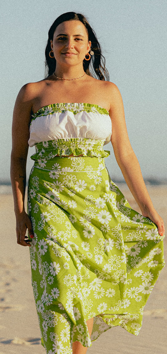 Daisy Green Jeannie Top & Wrap Skirt Set