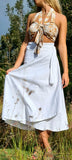 White Damask Wrap Skirt (midi)