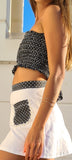 Gina Mini Skirt  (Black & White Polka Dot)