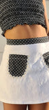 Gina Mini Skirt  (Black & White Polka Dot)